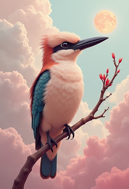 (Cross-Processing by Artur Å»mijewski and Rodelio Astudillo:1.2), award winning, kookaburra,
(aesthetic of symbolism with bubbling atmosphere:0.5), skybox / skydome, well-defined edges,
creative tour de force with meticulous details,
(morganite pink and mauve colors:0.1),
