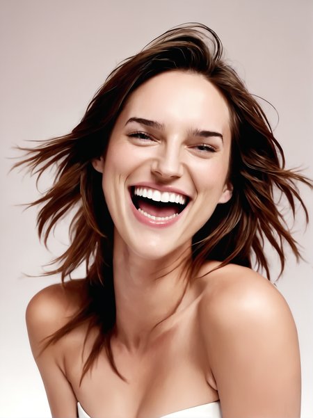 1girl, portrait, white background, brunette, smile, mouth open
<lora:barb-synth-xl-lora-1:1>