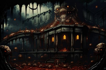 Photography, photorealistic, insanely real life detailed, 8k, highest resolution possible, sharp focus, taken with professional DSLR and lenses, cinematic, taken best skilled cinematographer, 
monster, horror \(haunted house\), Darkness,
Inside a haunted house, indoors,night,dark, creepy, scary,terrifying, haunted,
horror movie atmosphere, cinematic dark night time lighting and dramatic shadows,
Cinematically<lora:Reel_WHorror_1_2_9_ReWo_n:1> realistic horror scene of an indoors, 
humanoid, eyes,extra eyes,tentacles,horn,flesh,
veins, multiple limbs, blood pool, teeth, rim lighting, pov, (8K, RAW photo, best quality:1.2, masterpiece:1.2), (realistic, photo-realistic:1.2), ultra-detailed,