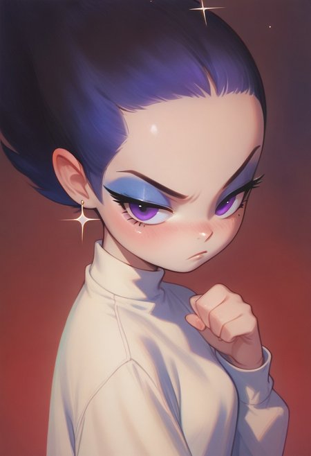 score_9, score_8_up, score_7_up, BREAK,
(1girl is main focus:2), pale, eyeliner, purple eyes, interesting hand pose, concentrated expression, medium close up, (doing stylish dance move:1.7), fairycore aesthetic, unique, serious, and deadpan demeanor, iconic fashion style,  the dark and macabre aesthetic