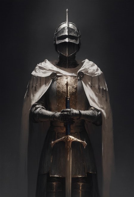 score_9, score_8_up, score_7_up,  male, dark knight, bulky, heavy, visor helmet, medieval, dark theme, armor, golden sword, golden trim, white cape  <lora:pony/concept_art_ultimatum_style:0.8> <lora:sdxl/sinfully_stylish_sdxl>