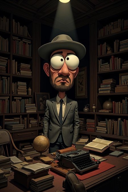 <lora:JBXAthleticNude.safetensors:1> JBXAthleticNude
In a stark, 2D animated world, a man with an oversized, round head and exaggerated, saucer-like eyes stands in the center of a cluttered, wood-paneled study. The thick, black outlines of the room and the man are bold and defined, with minimal internal detailing, emphasizing the dramatic, noir-like atmosphere. The man, a middle-aged African American with a strong, square jaw and a neatly trimmed beard, wears a vintage tweed jacket and a fedora, exuding a sense of timeless elegance and mystery.
The study is a chaotic blend of old and new, with stacks of books, a vintage typewriter, and an ancient globe scattered across a worn, wooden desk. The walls are lined with dark, wood-paneled shelves, each filled with odd trinkets and mysterious artifacts. The background is simple, with broad, stylized elements that support the focus on the man and the clutter around him.
The lighting is theatrical, with sharp, directional beams of light illuminating the man's face and the key objects in the room. The shadows are stark and purposeful, adding depth and dynamism to the scene. The color palette is bold and vibrant, mixing neutral tones like deep browns and grays with rich, saturated hues of red and gold. The high contrasts enhance the dramatic tension, making the scene feel like a cinematic moment frozen in time.
The man's eyes, wide with a mix of curiosity and determination, suggest a story of adventure and confrontation. His exaggerated proportions and expressions, along with the surreal, cluttered environment, create a sense of otherworldly intrigue, inviting the viewer to delve deeper into the mystery of this animated world.
