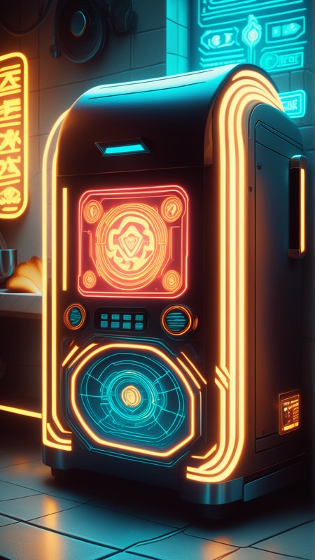 score_9, score_8_up, score_7_up, score_6_up, <lora:CyberpunkWorldPony:1> CyberpunkWorld Toaster oven, cyberpunk, neon lights, glow, blue tone, sci fi, tech, (Masterpiece:1.3) (best quality:1.2) (high quality:1.1)
