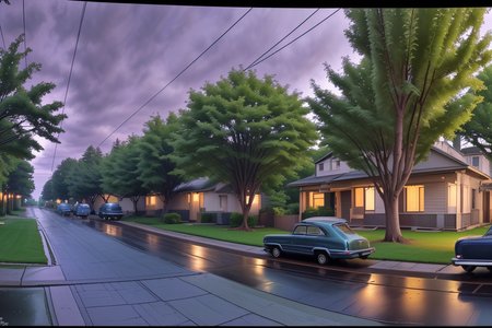 <lora:LCM_LoRA_Weights_SD15:1>,<lora:detail_slider_v4:1.4>,(panorama photo of a quiet suburban street, with tree-lined sidewalks, vintage houses, parked cars, and a peaceful ambiance,eerie calm weather,during summer,in the early morning:1.7),BREAKE,, landscape photography, vast vistas, natural beauty, dynamic compositions, captivating scenery, immersive, serene