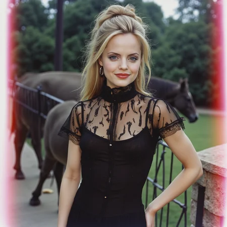 Faded Polaroid Photo, analog film photo gothic style captured with a Leica M6, flash photography enhanced with retro grain, a beautiful young woman wearing a beautiful high neck dress in a zoo, an old portrait , 1960s feel, posing dynamic, slight smile,  analog photo  <lora:Mena_S-v2p2:1> m3n4v2 . dark, mysterious, haunting, dramatic, ornate, detailed . faded film, desaturated, 35mm photo, grainy, vignette, vintage, Kodachrome, Lomography, stained, highly detailed, found footage, analog, old faded photo, old polaroid, RAW candid cinema, 16mm, color graded portra 400 film, remarkable color, ultra realistic, textured skin, remarkable detailed pupils, realistic dull skin noise, visible skin detail, skin fuzz, dry skin, shot with cinematic camera