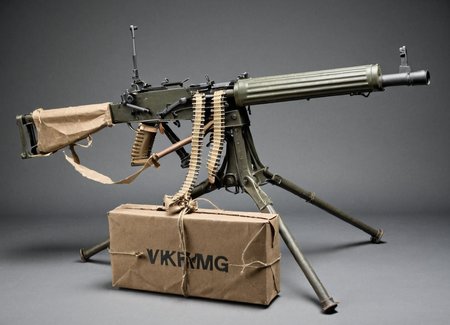 a vkrsmmg medium machine gun weapon wrapped in paper
 <lora:Vickers_Medium_Machine_Gun_SDXL:0.8>