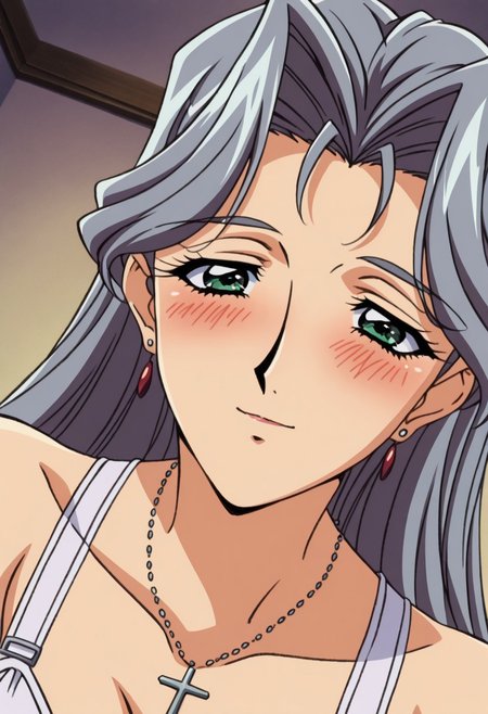 masterpiece, best quality, newest, highres, uncensored, 1girl, yokota mamoru style,1girl,
Kate Andou,Grey Hair, Waist Length Hair,long Hair, Wavy Hair,Green Eyes,Big Breast Sizes, Slim
Cross Necklace, Garter Belt Stockings, Guimpe, Habit
Slim solo, open eyes, earrings, jewelry, long hair, blush, close-up,, dutch angle, portrait,happy