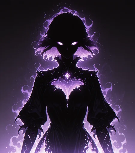 <lora:Shadows_v2_Buns:0.65> sh4d0w, purple aura, glowing, solo, elf, masterpiece, best quality, amazing quality