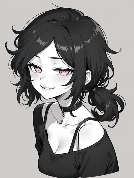 score_9, score_8_up, score_7_up,source_anime,BREAK, monochrome,
Ashley_graves, pale skin, half-closed eyes, seductive smile, biting own lip, head tilt,
simple background, 
<lora:Ashley_graves:1>
