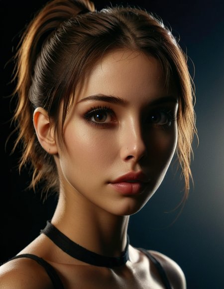 Masterpiece, (8:00 pm) clear sky, night, amber glow, Rembrandt lighting, photorealistic, sharp focus, 1girl, 26-year-old succubus, (cute: 1.5) (petite: 1.3), black hair, (bushy ponytail: 1.3), (small: 1.8, subtle horns), (tiny body: 1.5) (160cm height: 1.5) (small breasts: 1.5) With Thick Eyelashes, small mouth, (realistic skin texture: 1.3), dark hazel eyes, (extremely delicate: 1.3) <lora:ral-chrosc-bw:1> ral-chrosc-bw