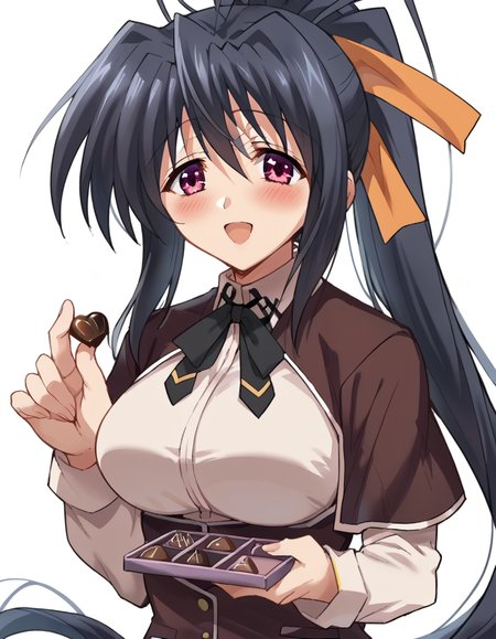 score_9, score_8_up, score_7_up, source_anime, <lora:akeno-himejima-ponyxl-lora-nochekaiser:1>, akeno himejima, long hair, black hair, ribbon, very long hair, purple eyes, hair ribbon, ponytail, antenna hair, large breasts,, <lora:incoming-chocolate-ponyxl-lora-nochekaiser:1> incoming food, chocolate, holding, holding chocolate, holding food, food, looking at viewer, open mouth, blush, smile, school uniform,, ,