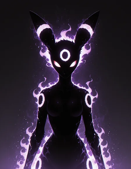 <lora:Shadows_v2_Buns:0.7> sh4d0w, black silhouette, purple aura, glowing, solo, Umbreon, masterpiece, best quality, amazing quality