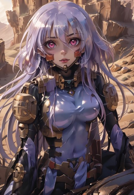 safe_pos, (score_9:0.9),score_8_up,score_7_up,rating_safe,anime style,(zPDXL),(zPDXL3),<lora:The Iris Swordsoul ponyXL v1.1:0.76>,purple eyes,light purple hair,fleurdelis, the iris swordsoul, 2girl, double, smile, closed mouth,  smile, 
schwarzesmarkenfortifiedsuit, pilot suit, impossible bodysuit,red eyes,,desert,schwarzesmarkenfortifiedsuit, pilot suit, impossible black bodysuit, whole body, crawl on all fours, Sexy Pause, 