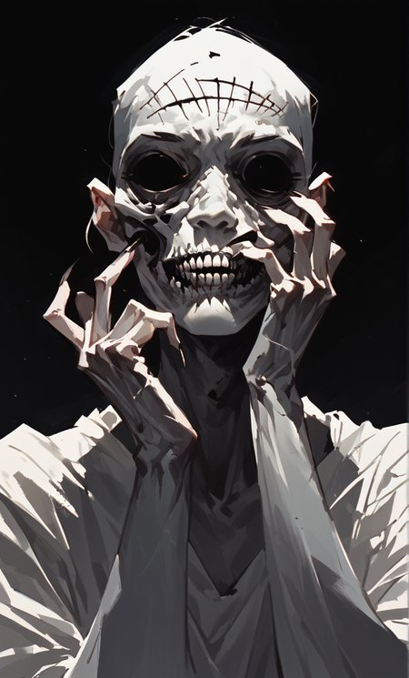 score_9, score_8_up, score_7_up, score_6_up, score_9_up, score_8_up,  negative, character concept art, black background, white zombie, zombie pose, black and white theme, 
 <lora:Organic_Sauce:1>   <lora:Sinozick_Style_XL_Pony:0.5>