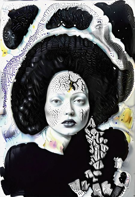 raw sketch of interwoven concrete cement pebbles cob cobblestone shell fishscales snakeskin, by Hans Bellmer, by Malevitch, by Kandinsky, Surreal psychedelic bizarre, psychedelic hallucination, pop surrealism, rough crosshatch drawing pop art Lunatic_Portrait of a young woman in latex Avant-garde Fashion page, slick back, low bun, black makeup, sinister expression, intense glare, (melting flesh covered in moss, rot, mold, bubbles, droplets:1.5), avant-garde, abstract, weird, geometric, constructivism, suprematism, rayonism, verticism, lineism, tj