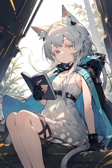 (score_9,score_8_up,score_7_up),<lora:Rosmontis(Arknights)-v1:1>,Rosmontis(Arknights),1girl,rosmontis (arknights),solo,animal ears,cat ears,gloves,tail,dress,white dress,fingerless gloves,long hair,holding,cat tail,black gloves,cat girl,book,sleeveless,bangs,holding book,sleeveless dress,colored eyelashes,parted lips,looking at viewer,animal ear fluff,green eyes,grey hair,bare shoulders,blue eyes,hooded cloak,cloak,hood,cape,blush,
good feet,anime,NSFW,expressive,amazing quality,ultra hd 32k,