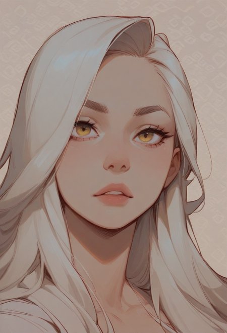 masterpiece, best quality, 1girl, solo, portrait, parted lips, patterned background, stylized