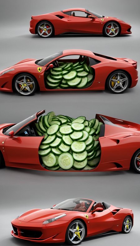 split car_ferrari, cucumber inside car_ferrari