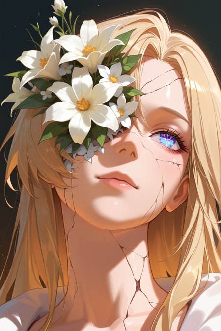 masterpiece, best quality, absurdres, safe
1girl, portrait, cracked skin, flower over eye
<lora:inward_itwasleo_il_2_d16_v2:1>