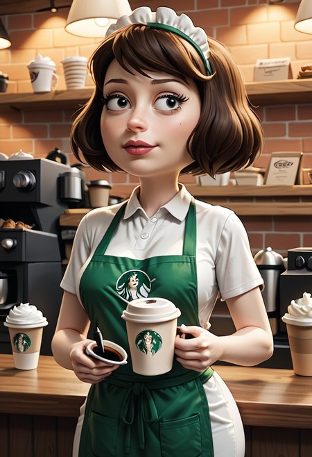 score_9, score_8_up, score_8,    <lora:Tamantha_Guterman_aka._Tammy_Rick_and_Morty_for_PonyXL:0.7> 1girl, t4mmy, brown hair, short hair,  coffee shop, unform, apron,