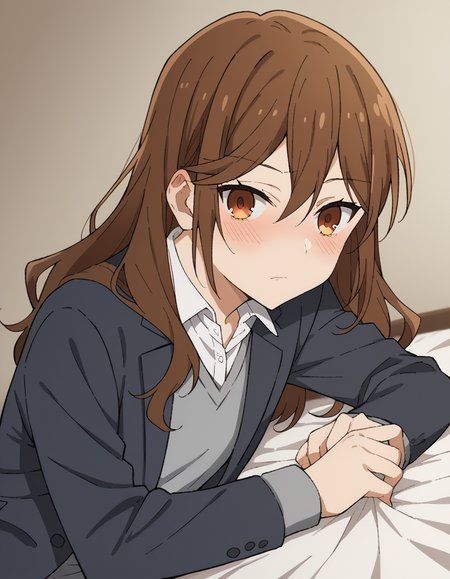 score_9, score_8_up, score_7_up, source_anime,
kyoukohori,  <lora:kyouko-hori-s2-ponyxl-lora-nochekaiser:1>,
kyouko hori, long hair, bangs, brown hair, hair between eyes, brown eyes,
shirt, school uniform, jacket, collared shirt, blazer, sweater, grey sweater, white shirt, black blazer, skirt, black skirt,
indoors, bed, bed room, on side, blush, drunk,
cowboy shot, looking at viewer, solo, dutch angle,