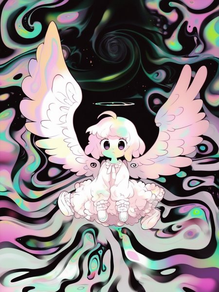 score_9, f3nn3r,<lora:f3nn3rXLP:0.6>,1girl,alone,((angel)),<lora:DonMD34thM4g1cXL_v3.0:0.5>,((pastel color)),trippy,((dripped ink)),<lora:shangcangXL_koha:1.2>,full body