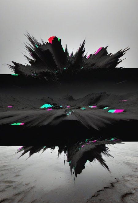 an otherworldly landscape in the style of neon silhouette contrast, broken, splash, diagonal cutout, stonewashed,
<lora:xl_more_art-full_v1:0.5> <lora:- SDXL - vanta-black_contrast_V3.0:0.4> <lora:SDXL_black_and_color_Sa_May:0.5> dark, black and color <lora:sss:0.7>