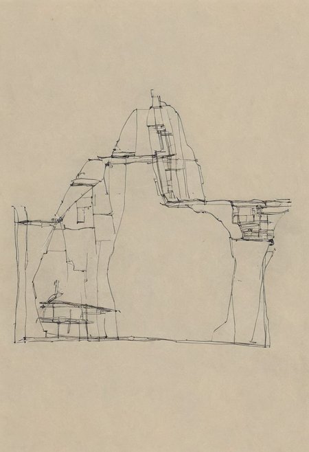 a professional hand sketch of architecture,
(POV view , DOF, first people view from the entrance, low angle shot:1.4),
(Ancient civilization, Alien Prometheus movie scene, dune movie scene:1.5), (The colonial city of the future, in the mist-filled Grand Canyon, on an unknown Earth-like planet, 2 moon on sky, Spaceship flight connects colonies, waterfulls:1.3), (Machu Picchu, a mountain settlement, incredibly spectacular:1.2), (Mario Botta:1.3), (avant-garde, future, reality, science fiction, photorealistic), (modern architecture:1.2), White limestone with black granite, fountain, waterfall, landmark, square, path, narrow street,
(Large Files, Ultra Realistic, 8K, 16k, FHD, HD, VFX, Perfect, Photography, composition, Architecture Sales Photography, Architecture Competition, Ultra High Resolution, Cinematography, High Resolution Image:1.1), (dramatic lighting, direct sunlight, ray tracing, clear shadow:1.2),  (real landscape:1.1), (blurred background:1.0), (urban background, more_details) ,
great lighting, extremely detailed, hillscastel, Neo Classic, Architecture sketch