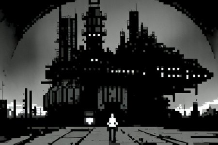 highly insanely detailed, masterpiece, top quality, best quality, highres, 4k, 8k, RAW photo, (very aesthetic, beautiful and aesthetic),  
tsutomu nihei,nihei_tsutomu,blame!,blame gakuen!,abara,TNstyle,sidonia_no_kishi,(space,spacecraft,megastructure in background,giant room,tunnel,hangar,sidonia \(ship\),lab,city ruins,tower,deep horizon),vast scenery,perspective,science fiction,biomachine,bioluminescence,no human,empty,dark background,flock,futuristic,cyberpunk,decrepit, 
<lora:ABARA:0.6>, 
(1girl:1.3), 
solo focus, 
dirty alley,tan background,âââ
