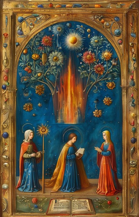 masterpiece,best quality,<lora:tbh294-sdxl:0.9>,illustration,style of Illuminated manuscript portrait of Housework robots