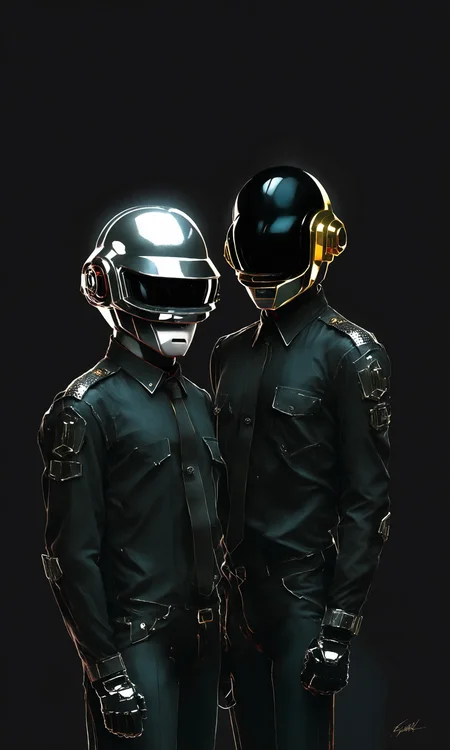 on scene photography
, action:4
, (daft punk:5)
, robots helmet
, cyborg, android
, (frazetta style:2)
, (enki billal darkness:3)
, analog film photo
, extremely detailed
, (mainly white color scheme with touch of fluorescent colors)
, (moebius color scheme:3)
, (ray of light:2)
, 16k
, sci-fi
<lora:vor_enki.sdxl.lora.v5:0.45>
<lora:vor_sci-fi.v1.sdxl.lora:0.95>
<lora:- SDXL - vanta-black_contrast_V3.0:0.45>
<lora:3DMM_XL_V13:0.45>
