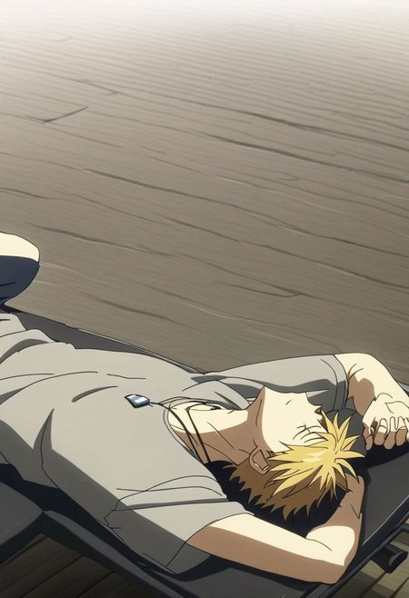high resolution, solo, best quality, 1Boy, Yamato Ishida, Blond Hair, Necklace, relaxing, holiday, theme park, OverallDetail