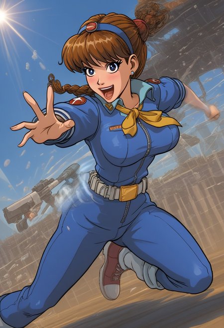 happy girl, ((random_combat_action_pose)), (4K4BUR5TYL3)