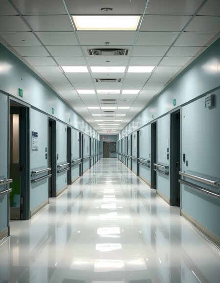 A long, sterile hospital corridor with bright white walls and a polished, reflective floor. The fluorescent ceiling lights cast a cold, clinical glow, emphasizing the cleanliness of the space. The hallway is lined with closed patient rooms, each marked with a small number plate. Stainless steel handrails run along the walls, and a few medical carts are neatly parked near the side. The corridor appears empty, creating a sense of stillness and anticipation. At the far end, a set of double doors with small glass windows leads to another section of the hospital. The atmosphere is quiet, professional, and highly sanitized, evoking a sense of order and precision.
<lora:SDXLFaeTastic2400:0.4> <lora:extremely_detailed:0.4> extremely detailed, <lora:sterile_hospital_c0rr1d0r:1>,sterile hospital c0rr1d0r, Masterpiece,best quality,hi res,8k,hi res,8k,award winning,(sharp focus, intricate, highly detailed),