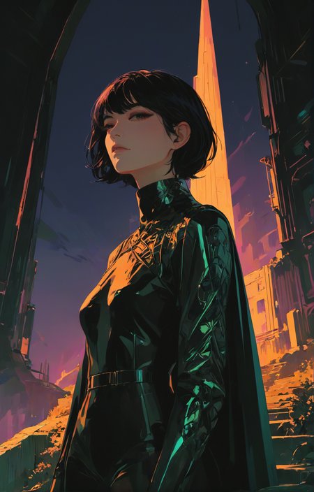 futuristic style, Fantasy aesthetic, vibrant colors, stunning background. dark and moody, a mesmerizing blend of light and shadow. masterpiece, absurdres, intricate details <lora:Orange_Bloom:0.8>, sleek, modern, ultramodern, high tech, detailed