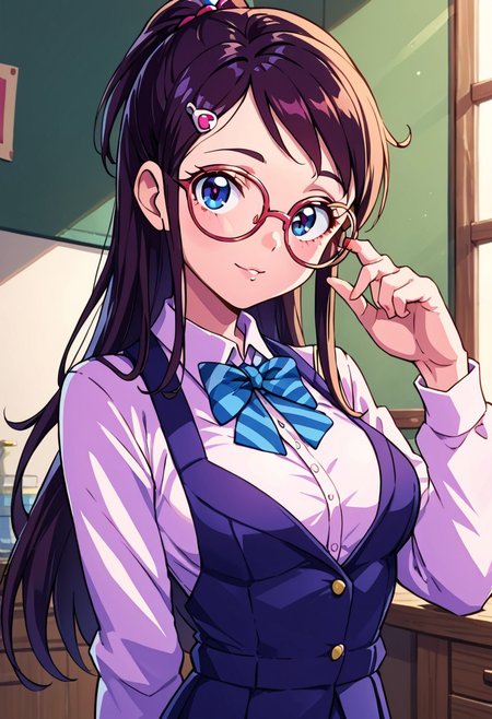 score 9, score 8 up, score 7 up, rating questionable, 
honoka,
medium breasts, 
looking at viewer, 
glasses,