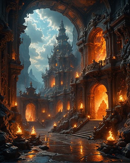 Kitsune, volcanic glass temple with,
 starlight-refracting crystals, Steampunk copper gears, fusion-reactor power hubs in, underground-lava caverns, Chaos Architecture entropy folds style, nanite-swarm glitter clouds,
<lora:tbh124-sdxl:0.15> style of Jean-Antoine Watteau,
<lora:tbh129-sdxl:0.15> style of Michael Cheval,
<lora:Sinozick:0.15>,
<lora:add-detail-xl:0.7>,
<lora:aidmaMJ6.1_v0.5_2:0.3> aidmamj6.1,
<lora:Flux-XL_Scenery:0.15> flux-scenery,
<lora:Flux-style-xl-lora:0.15> flux-style,
8K resolution, ultra-detailed cinematic composition, contemporary concept art style, volumetric magical atmosphere with ethereal glow, rich complementary color palette, vivid gradients and chiaroscuro contrast, dynamic perspective with layered depth of field, inspiring awe-inspiring mood, Unreal Engine 5 render quality, intricate textures, flawless anatomy, rule of thirds composition, luminous highlights, surreal ambiance, award-winning illustration, harmonious balance of light and shadow, photorealistic details, ArtStation trending, chromatic accents, nostalgic futurism, dreamlike serenity, bold creativity, professional finish, sharp focus, ambient background, fascinating dynamic motion,, Baroque art style, dynamic composition, dramatic lighting, rich colors, intricate details, professional-grade execution, captures the grandeur and theatricality of the Baroque period