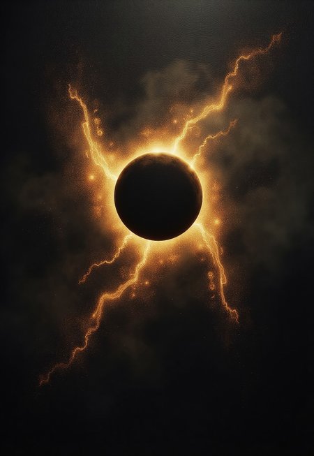 0n1r1c, A digital illustration of a Black Sun, matte painting