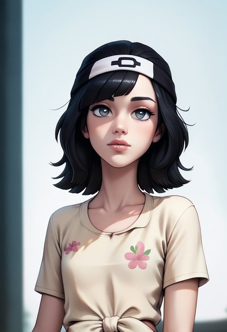 score_9, score_8_up, score_7_up, score_6_up, PRSNL_3_1, uncensored, pupils black dots, lips,
upper body, best quality, masterpiece, 4k, realistic, warm light,
Selene_(Pokemon)
grey_eyes, black_hair, medium_hair, flat_chest
grey_eyes, black_hair, medium_hair, flat_chest, yellow_shirt, tied_shirt, undershirt, floral_print, red_hat, beanie, green_shorts