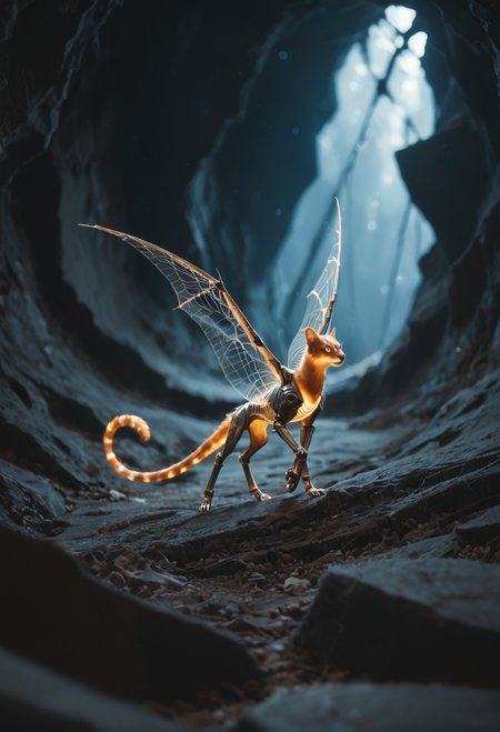 score_9, score_8_up, score_7_up  zPDXL3  (mystical spider) with a orange furry abdomen with sleek design, medium size, thick legs , metallic web, glowing eyes,jeweled abdomen, located in a hidden cave, with secret passages, luminous fungi, and an air of mystery, during twilight  zPDXLrl