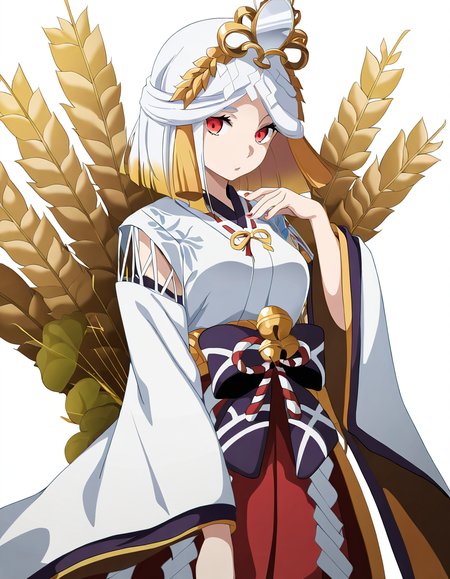 yuzuanjin,1girl,solo,looking at viewer,simple background,white background,cowboy shot,<lora:yuzuanjinC-000008:1>,red eyes,, masterpiece, best quality, very aesthetic, absurdres,newest, incredibly absurdres,, (tsukishiro saika:0.8)