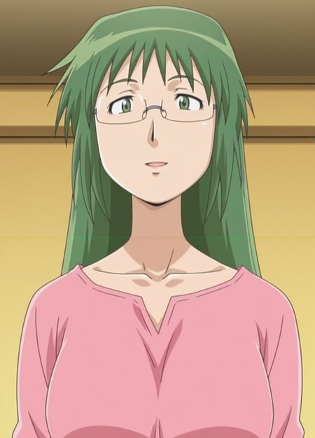 <lora:Otonashi-000006:1>,otonashi,green hair,mature female,anime screencap,anime coloring,original,eyewear,