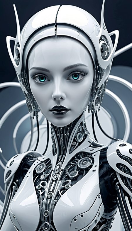 positiv Clip L:
Surrealism, an award-winning, expressive, dramatic, organic lines and forms, dreamlike and mysterious, Surrealism, biomechanical style  . blend of organic and mechanical elements, futuristic, cybernetic, detailed, intricate,  an award-winning close-up, face, skinny, Gothic, woman
positiv Clip G:
Surrealism, an award-winning, expressive, dramatic, organic lines and forms, dreamlike and mysterious, Surrealism, biomechanical style  . blend of organic and mechanical elements, futuristic, cybernetic, detailed, intricate an award-winning an impressive close-up of the face of a skinny Gothic woman that captivates the viewer. Her pale, porcelain-like skin appears almost supernatural, while her dark eyes exude depth and penetration