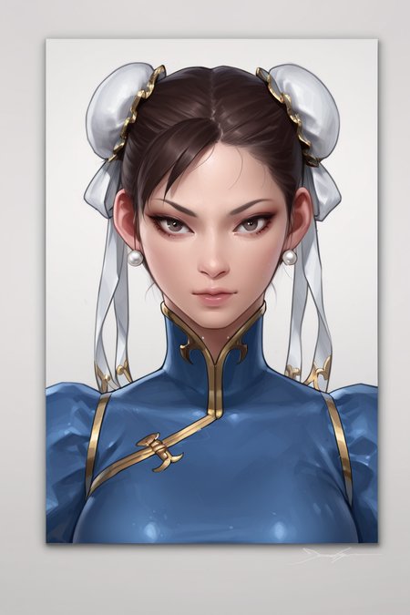 {{masterpiece,best quality,amazing quality,absurdres}}, 
BREAK
1girl, solo, portrait, upper body, looking at viewer, chun li, breasts
 <lora:Jeehyung_Lee_Style:1>