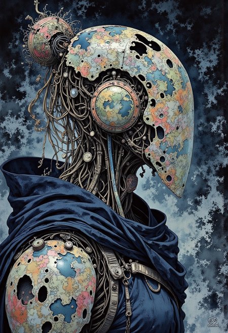 Studio Ghibli Dark Fairytale, cpstyle, intricate cyborg Portrait