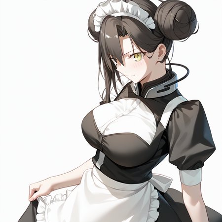 <lora:Takeuchi_Takashi_PonyXL_style_v01:1>
<lora:agent.pony:1>
score_9 , score_8_up , score_7_up , source_anime , 
masterpiece , best quality , ultra-detailed , 
BREAK
agent \(girls' frontline\), maid
1girl , woman , huge breasts , light smile , light blush , ((medusa (fate)):0.5)  , 
long black hair  , maid dress ,  
ba gua