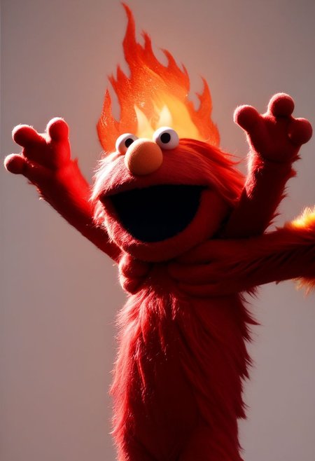 score_9, score_8_up, webby vanderquack | elmo, masterpiece,best quality, hands holding (((elmo))), muppet, furry, fluffy, (cute), red fur, thin torso, thin arms, demonic laugh, arms up, (((arms straight))), looking upwards, upper body, chibi, holding animal, holding person, (((flames in the background))), red sky, surrounded by fire, fire in the background, everything on fire, debris in the air, ignar, hd, photo