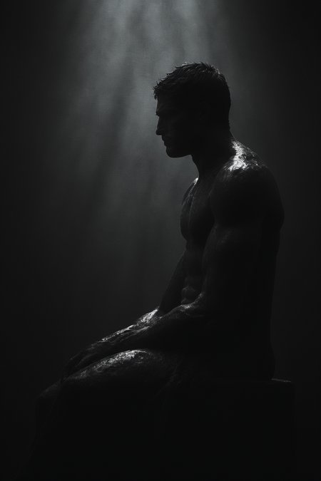cinematic photo dark photo of Boxer in Repose Greek Bronze Sculpture, <lora:Into_Darkness:1.0>, 35mm cinematic , film, bokeh, professional, 4k, highly detailed, 35mm photograph, film, bokeh, professional, 4k, highly detailed