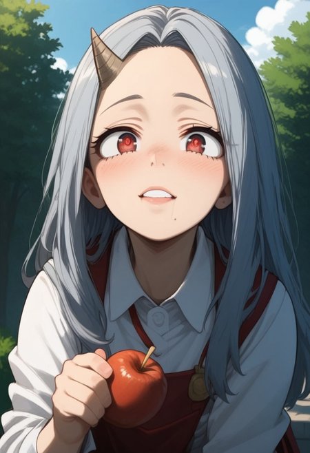 score_9, score_8_up, score_7_up, source_anime, 
BREAK,
HDA_MasterpieceXL_v.1,perfect hands
BREAK
1girl:   Eri  ,<lora:Eri-v:1>,Eri, long hair, red eyes, gray hair, horn, a single horn, small horn on the forehead, horn on the right side,petite,short stature,
BREAK
uniform, eating a caramel apple,park