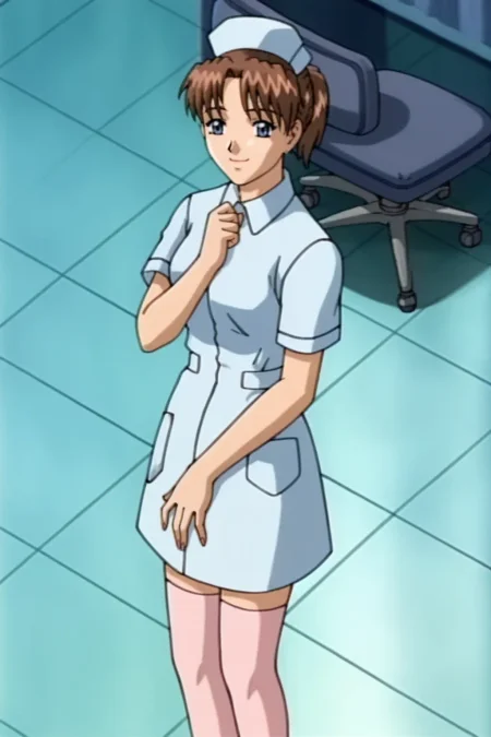 score_9, best, masterpiece, uncensored,
1girl, solo, smile, retro artstyle, 1990s (style),
LTHRMNNamelessNurse, nurse, nurse cap, ponytail, pink thighhighs,
<lora:LeathermanNamelessNurse_V2:0.8>​​​